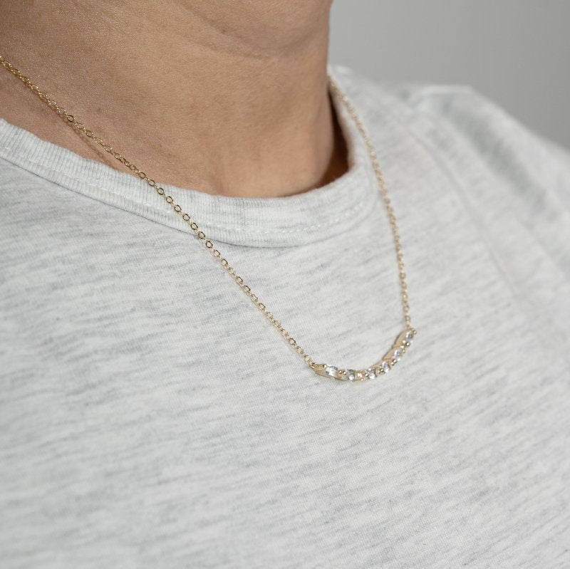 Sterling Silver CZ Morse Code MAMA Necklace