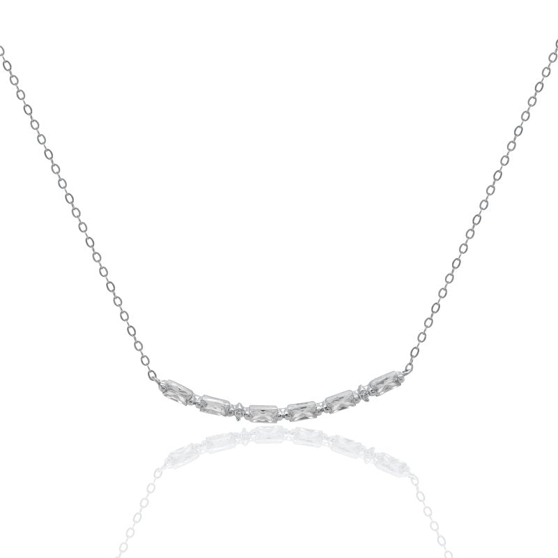 Sterling Silver CZ Morse Code MAMA Necklace