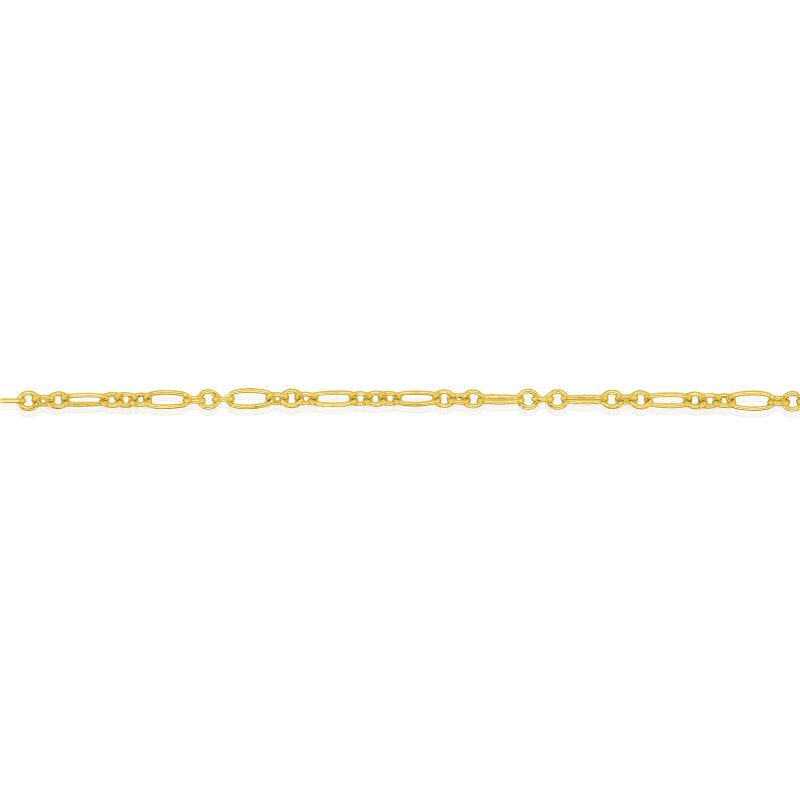 10K Yellow Gold Fancy Rolo Chain by the Inch – 1.3mm