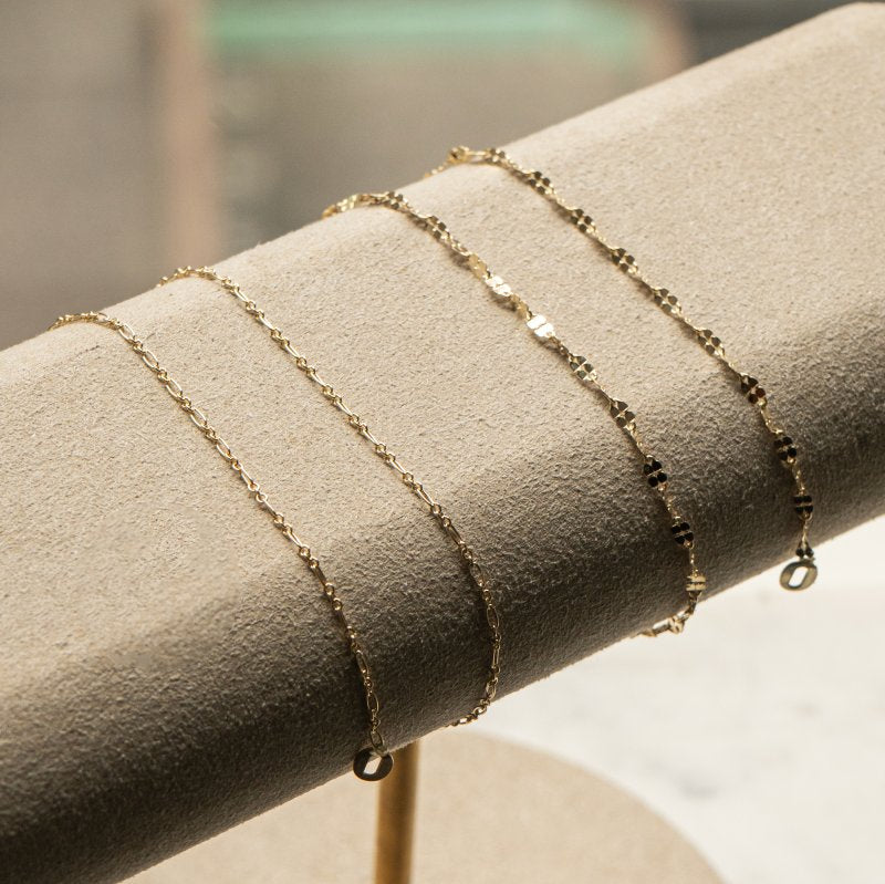 10K Yellow Gold Fancy Rolo Chain by the Inch – 1.3mm