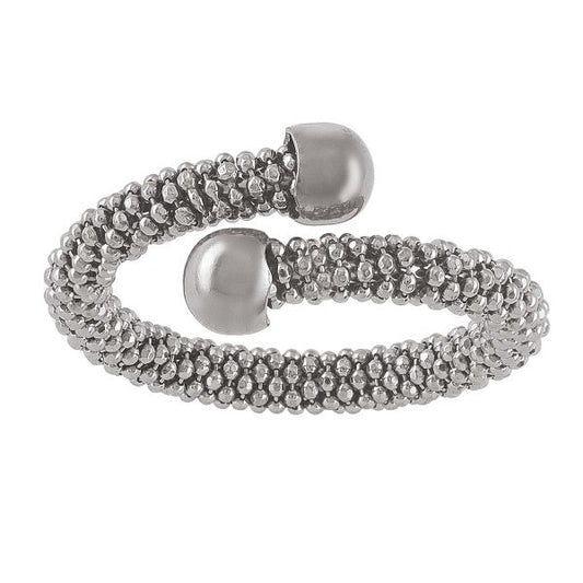 Sterling Silver Black Rhodium Fancy Mesh Ring