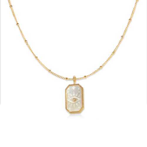Sterling Silver Gold Vermeil Evil Eye Mother of Pearl