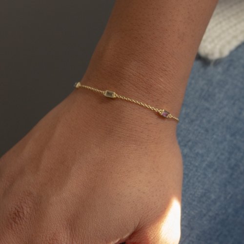 Sterling Silver Gold Vermeil Multi-colors CZ Bracelet